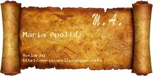 Maria Apolló névjegykártya